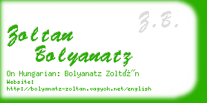 zoltan bolyanatz business card